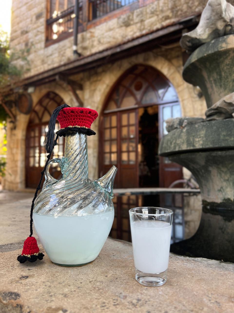 Set of 800ml Glass Ibrik With Six Traditional Arak Glass Cups