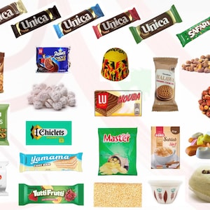 Caja de dulces libaneses / Bocadillos libaneses famosos de la infancia / Unica / Chocolate Gandour / Galleta Dabke / Sabores del Líbano / Comida libanesa