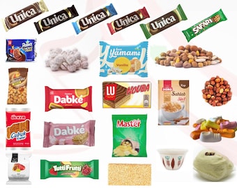 Lebanese Treat box | Famous childhood Lebanese snacks | Unica | Gandour Chocolate | Dabke biscuit | Taste of Lebanon | Lebanese Food