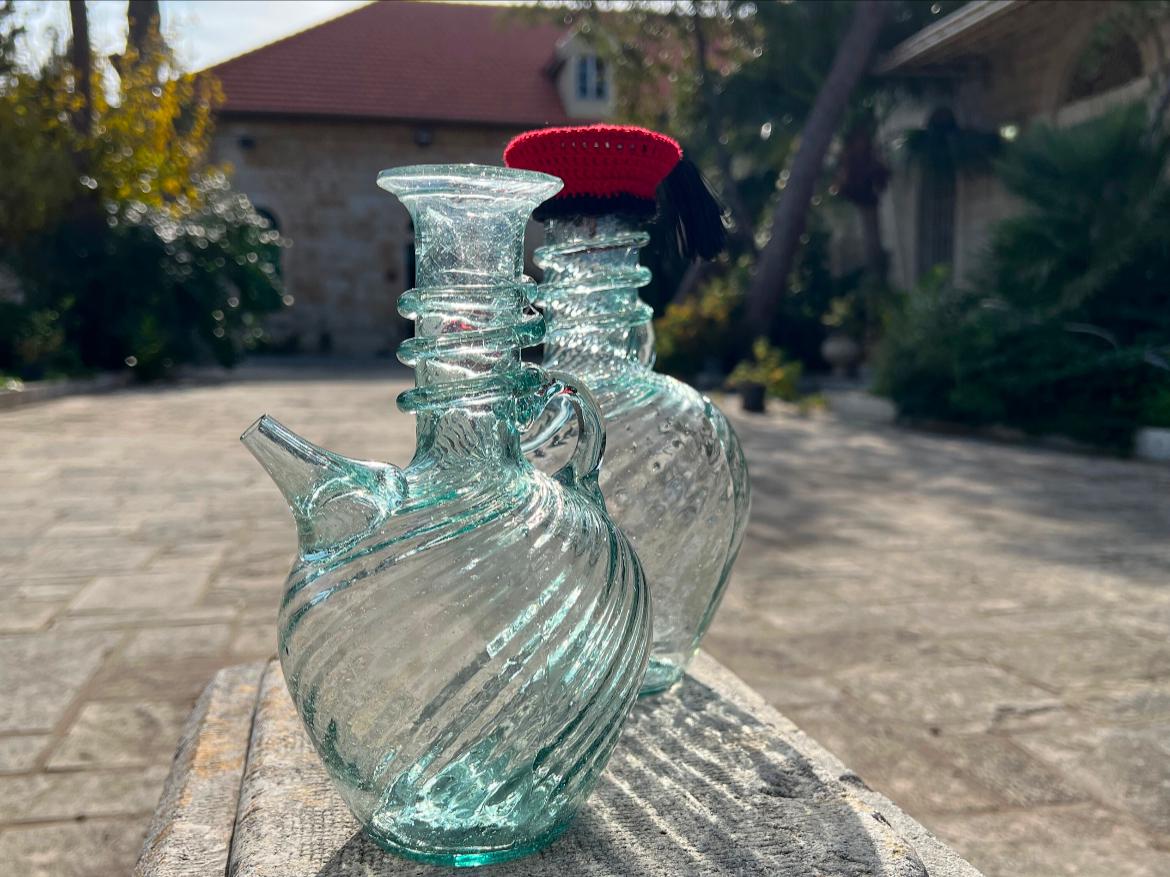 800 Ml Traditional Lebanese Recycled Glass Snake Water Jug | Water