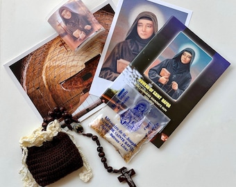 Insieme spirituale di Santa Rafqa del Libano / Libretto della Novena di Santa Rafka / Terra Santa dalla Tomba di Santa Rafqa / Monastero di San Giuseppe