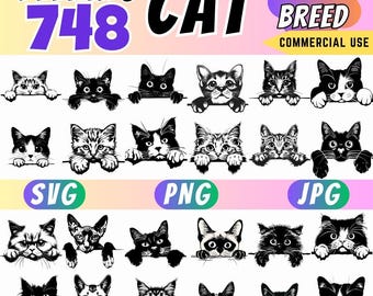 peeking cat svg, cat svg bundle, cat clipart svg, cute cat svg, cat face svg, cat peek svg, svg cat breed, cat head svg, cat cut files,