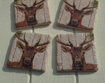 Deer Stone Coaster Set of 4 Tea Coffee Beer CoastersUSA and Australia Economy shipping eta up to 42 days