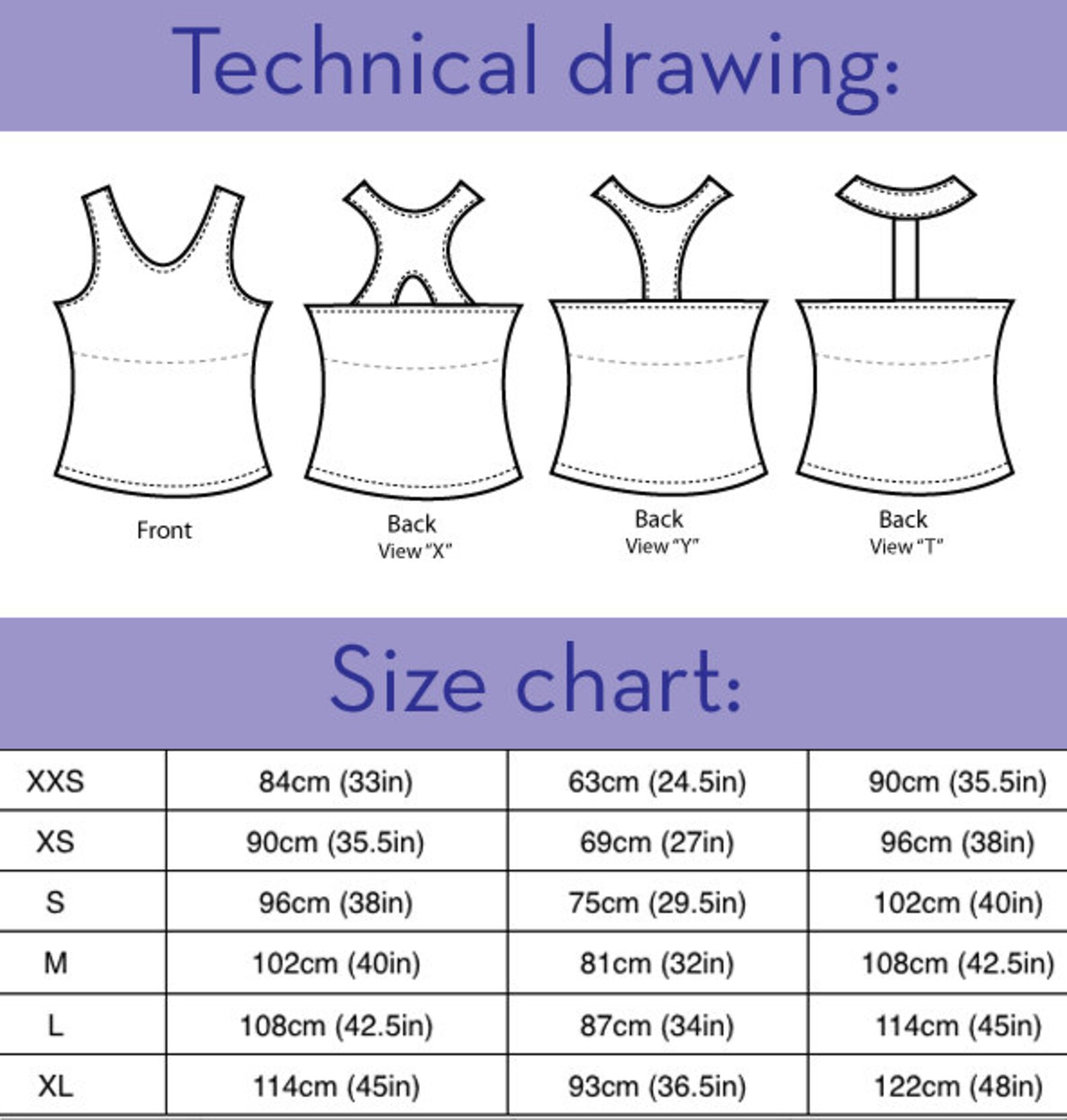 XYT Workout Top - PDF Sewing Pattern for Exercise Gear - Built in Bra ...