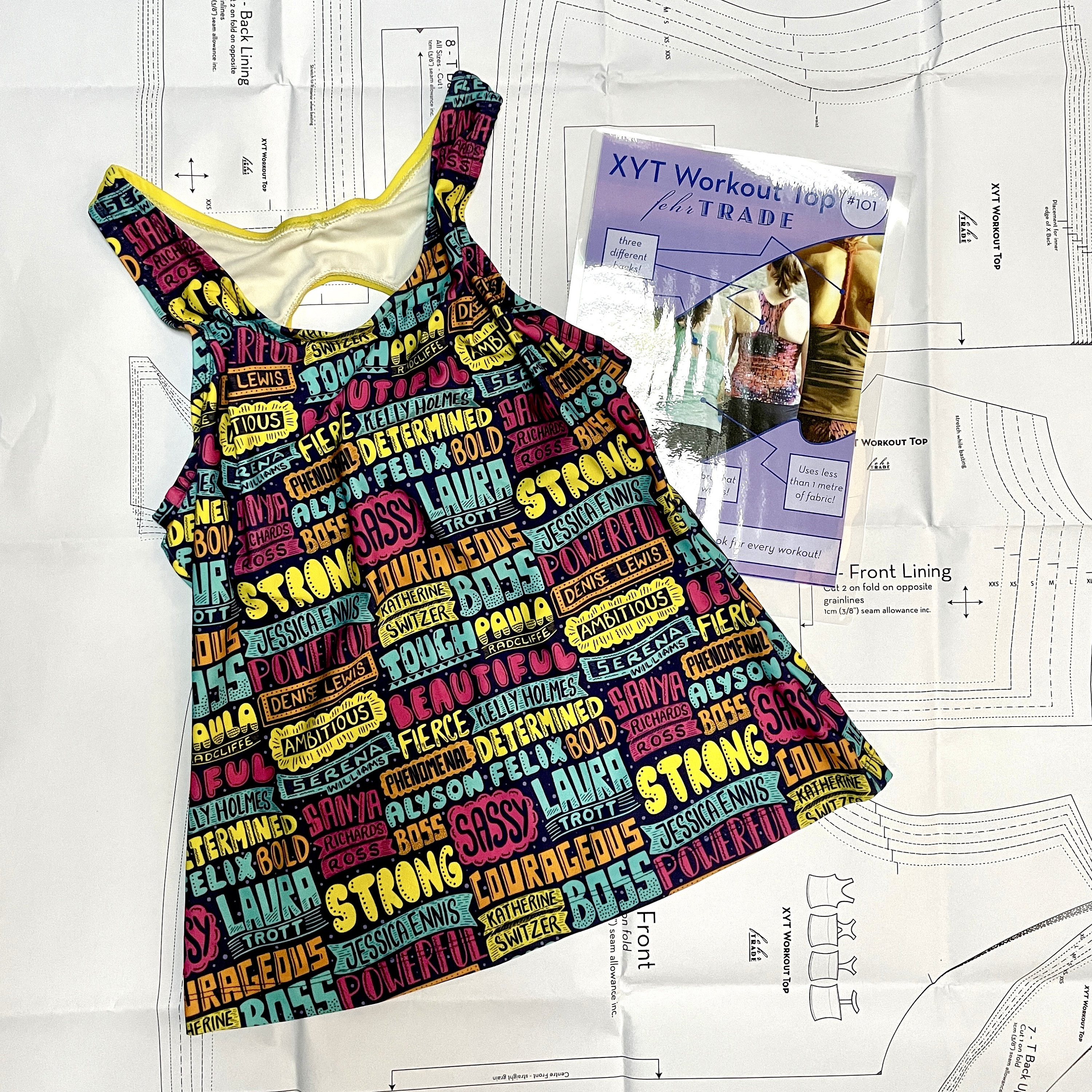 XYT Workout Top - PDF Sewing Pattern for Exercise Gear - Built in Bra ...