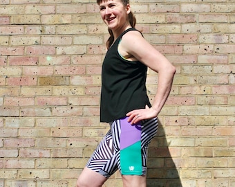 Duathlon Shorts - PDF sewing pattern for exercise wear - Booty Shorts, Biker shorts, or Capri leggings with hidden pockets!
