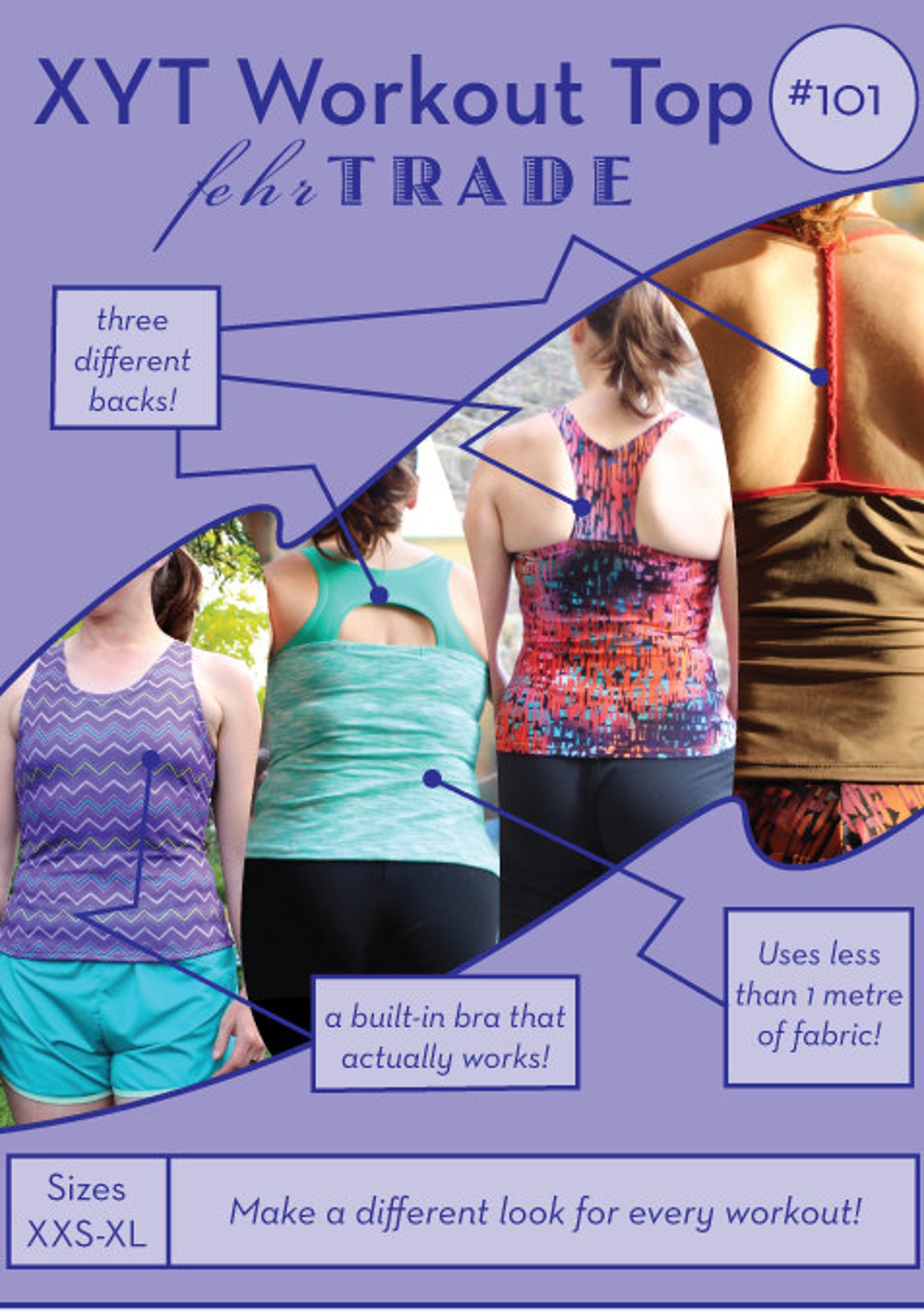 XYT Workout Top PDF Sewing Pattern for Exercise Gear Built - Etsy UK
