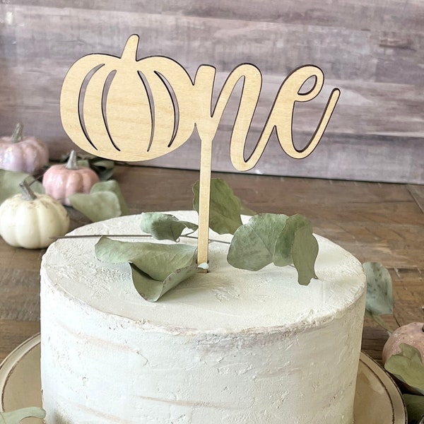 Pumpkin One Cake Topper | Wood  1st Birthday Cake pumpkin topper | Little Pumpkin Birthday | Fall Pumpkin Birthday One cake topper