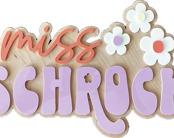 Personalized Teacher Name Sign | Teacher Door Sign | Teacher Gift | Teacher Appreciation  Gift