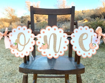 PEACH High Chair Banner | Peach  banner | Sweet Peach First Birthday |  I am 1 one | 1st birthday highchair