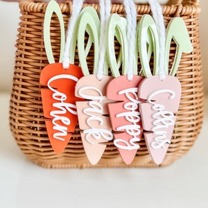 Easter Basket Carrot Tag | Personalized Carrot Easter Basket Tag | Bunny Egg Basket Tag |