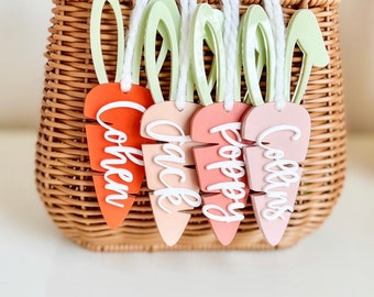Easter Basket Carrot Tag | Personalized Carrot Easter Basket Tag | Bunny Egg Basket Tag |