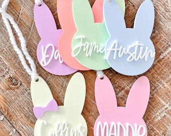 Easter Basket Tag | Easter Basket Name Tag |  Custom Easter Bunny Basket Tag | Personalized Easter Basket Tag | Wood Easter Rabbit Basket