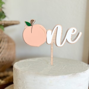 Peach Cake Topper | Peach First Birthday | One Sweet Peach Birthday Topper | Peach Wood Cake Topper