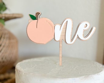 Peach Cake Topper | Peach First Birthday | One Sweet Peach Birthday Topper | Peach Wood Cake Topper