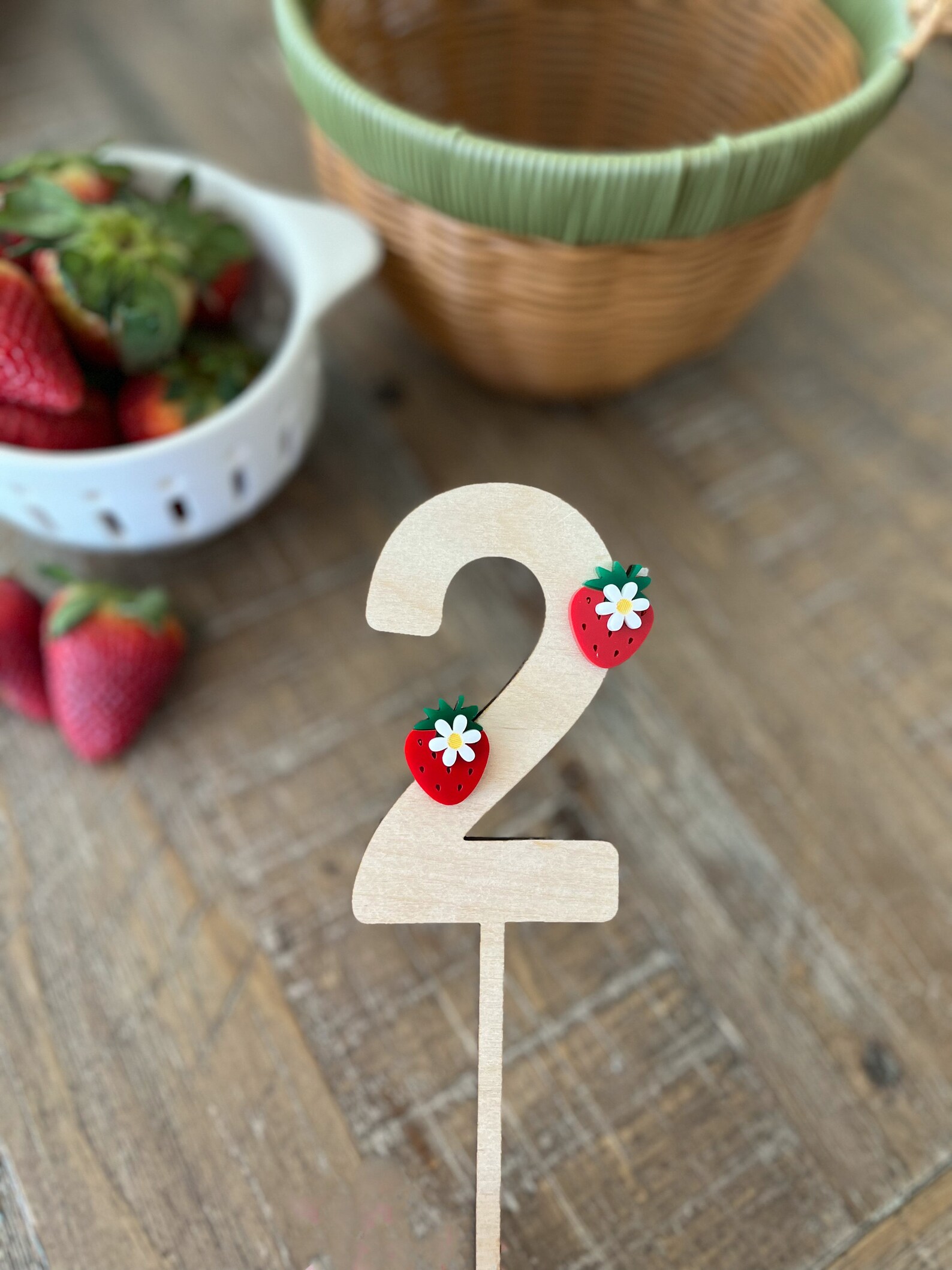 Berry First Birthday Cake Topper | Sweet One Strawberry Birthday Topper ...