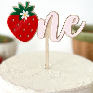 Strawberry Cake Topper | Berry First Birthday | Sweet One Strawberry ...