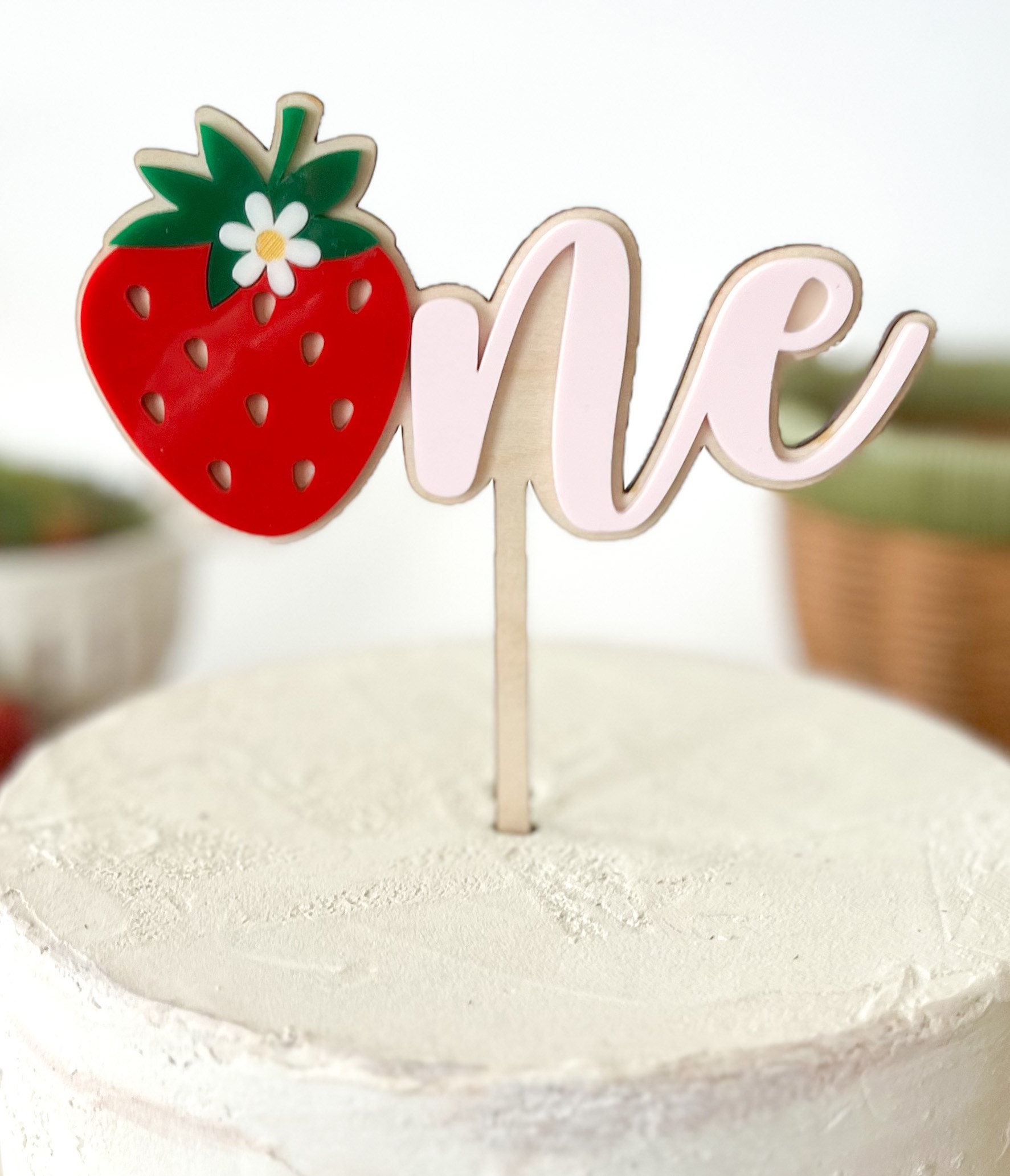 Strawberry Cake Topper | Berry First Birthday | Sweet One Strawberry ...