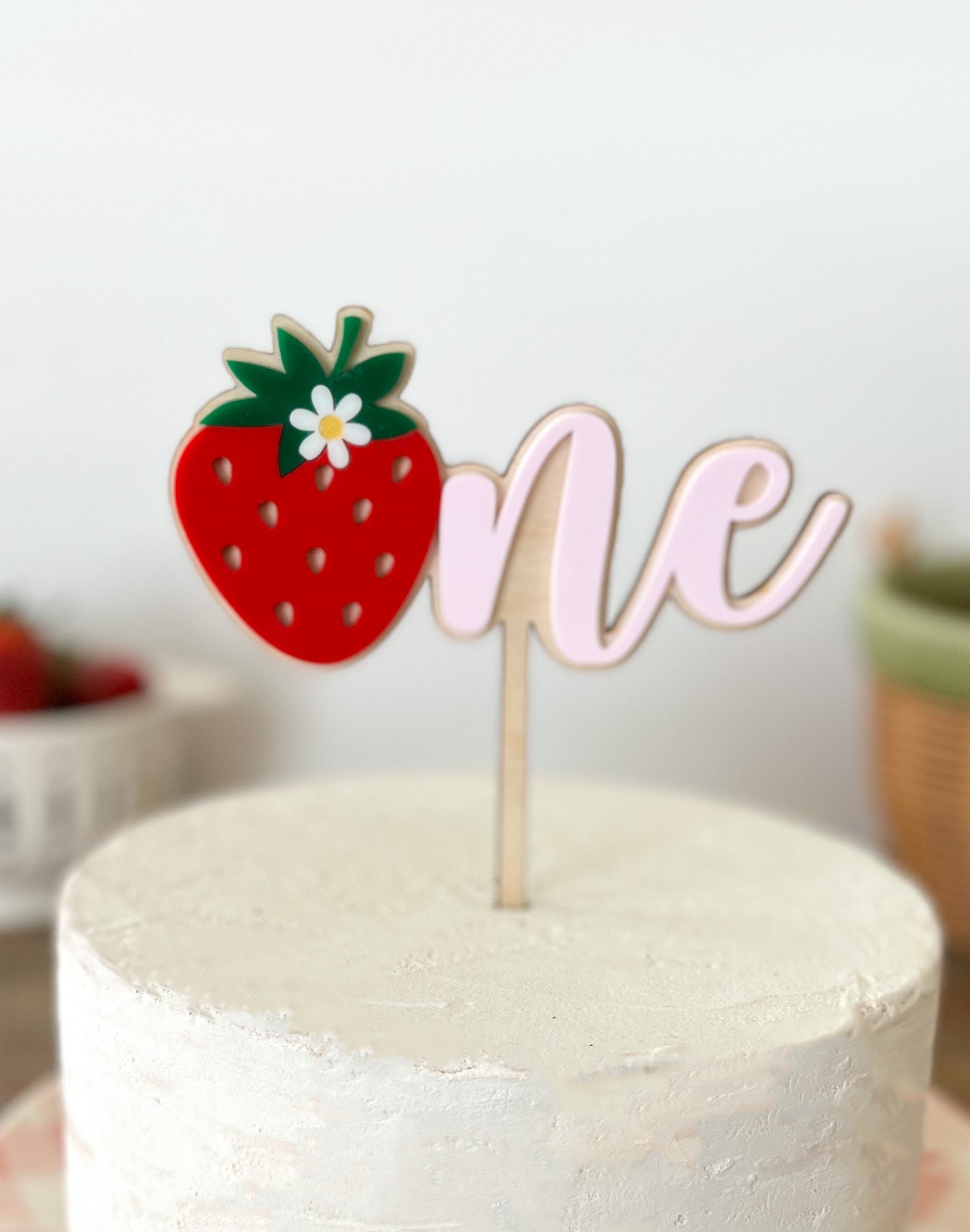 Strawberry Cake Topper | Berry First Birthday | Sweet One Strawberry ...
