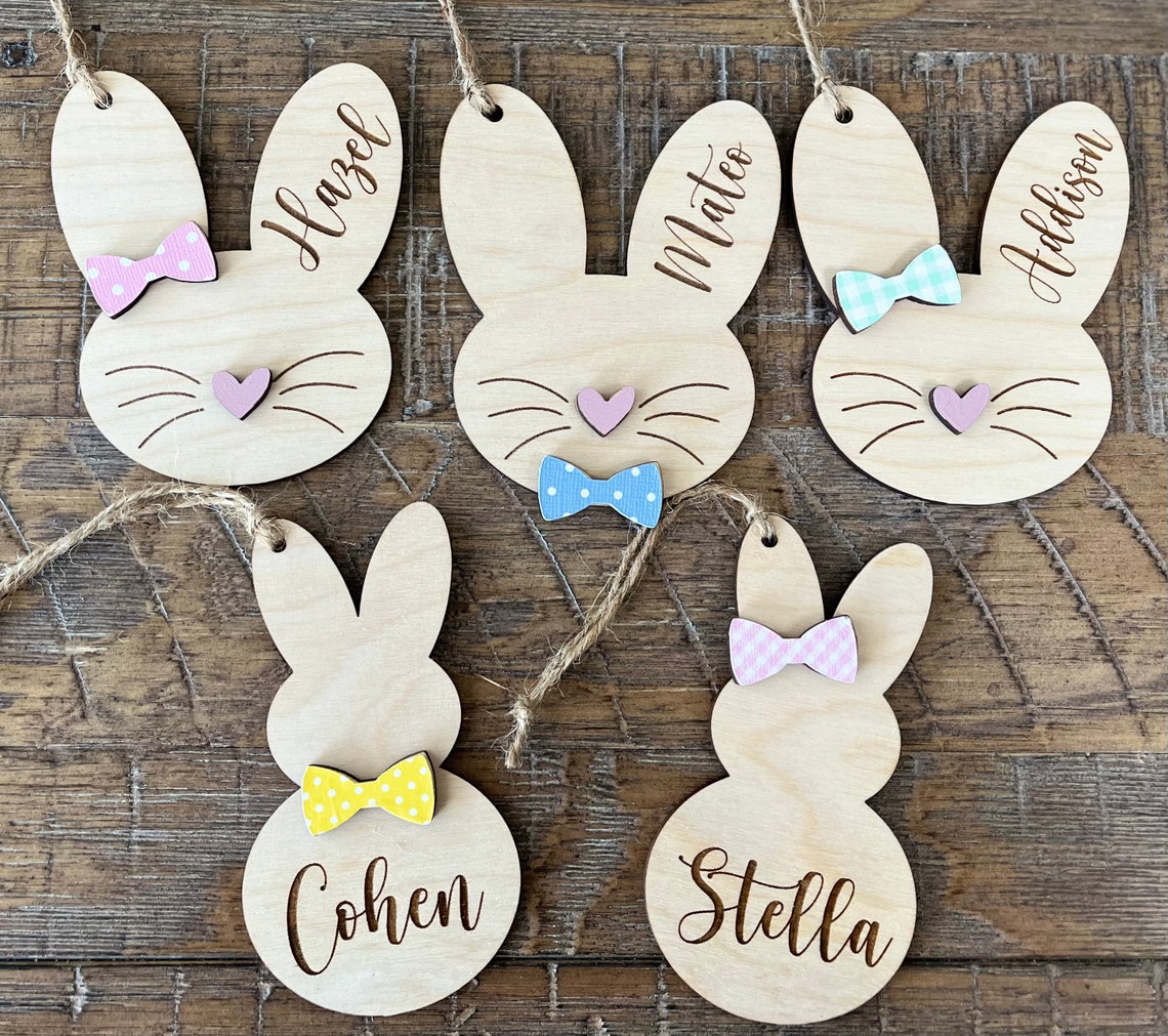 Easter Basket Tag Easter Basket Name Tag Custom Easter Etsy