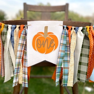 Pumpkin Highchair Banner | 1st birthday Pumpkin Fall Festival birthday | Our little Pumpkin High Chair Banner | Boy Highchair Banner