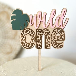 WILD One Cake Topper | Wood Wild One Cake Topper  |  Pink Leopard Cake Topper | Wild One First Birthday