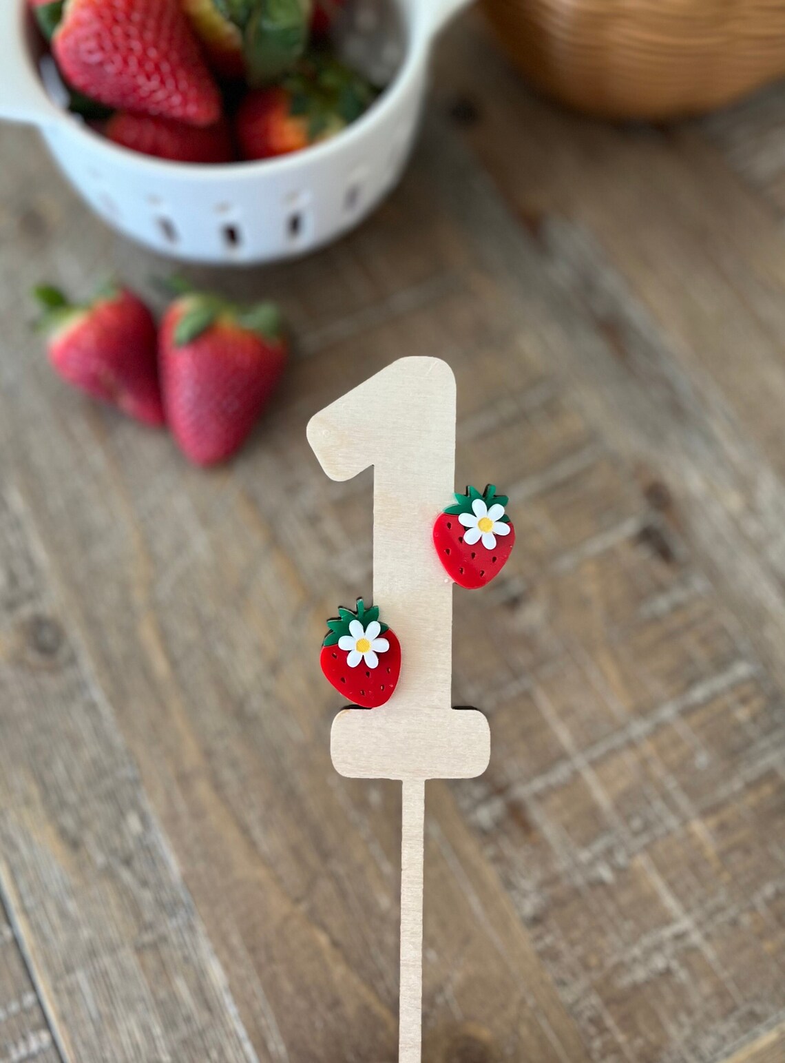Berry First Birthday Cake Topper | Sweet One Strawberry Birthday Topper ...
