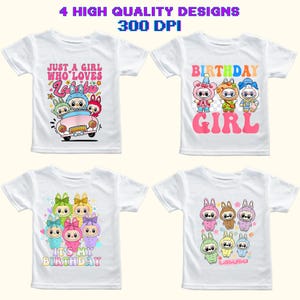 Labubu PNG Clipart: T-Shirt Sublimation Designs (Digital Download)