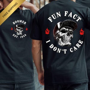 Boomer Custom Year T-shirt | Fun Fact I Don&#39;t Care | Baby Boomer shirt | Funny Retro 50s 60s Tee | High Quality Print