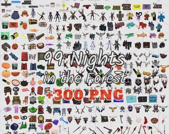 99 Nächte im Wald PNG + 300 Bündel | Spiel Nacht Illustrationen | Digital Fantasy Kunstwerk | digitaler Download
