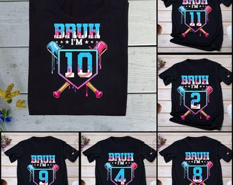 Bruh Birthday Baseball PNG Bundle: Ice Cream Drip Design (Digital Download)