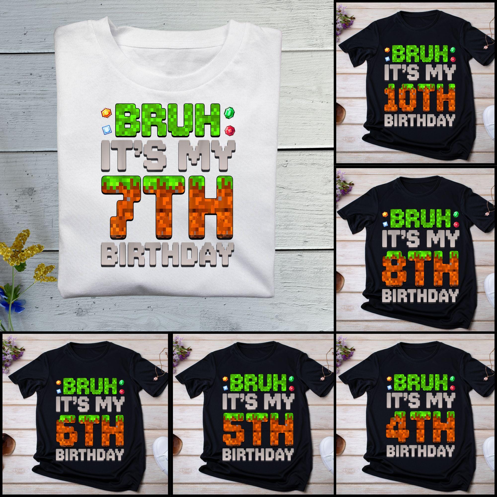 Camiseta Minecraft 6º Aniversário - Presente Para Fãs Do Jogo