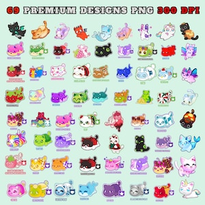 69 Aphmau Meemeows  PNG Bundle  Mystery Plush png | Cute  Kawaii Cat Digital Download