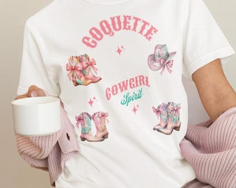 Camiseta gráfica Coquette Cowgirl – Camisa boho western