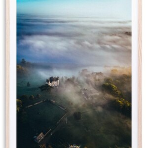 Vista aérea de L'Huisserie - Château de la Houssaye | Impressão fotográfica