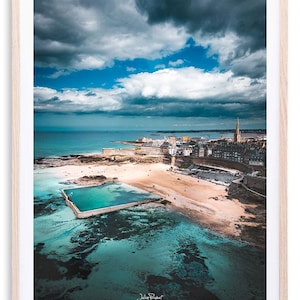 Vista aérea de Saint-Malo - Praia | Impressão fotográfica
