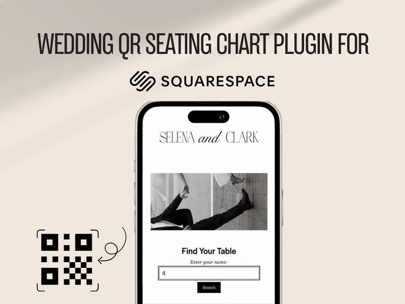 Wtyczka do wykresu miejsc siedzących na weselu QR dla Squarespace — łatwa konfiguracja i generator kodów QR zdjęcie 1