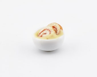 1/12 scale dollhouse miniature jam roly-poly  and custard