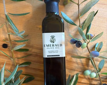 October 2025! 250mL 8.5Fl/Oz California Extra Virgin Olive Oil EVOO Cold Pressed Hand Picked Organic from Emerald Olive Oil