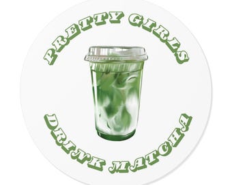Hübsche Mädchen trinken Matcha Aufkleber