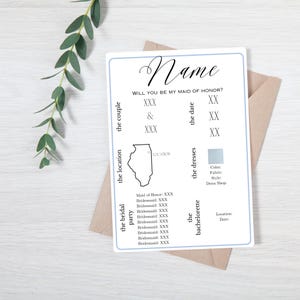 Bridesmaid Proposal Card, Bridesmaid, Maid of Honor Proposal, Bridesmaid Gift, Printable Canva Template, Bridal Party