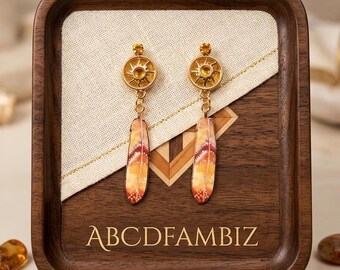 Handcrafted  feather earring