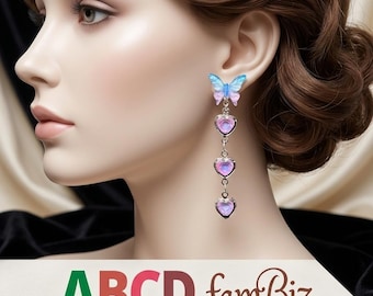 Handcrafted purple stone butterfly earring