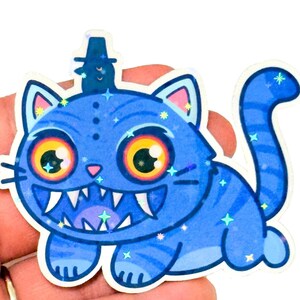 Derpy Tiger Cat & Sussie Crow, Kawaii Gifts, KPDH, Kpop Demon Hunter Sticker, Kpop Demon Hunter, Laptop, Phone, Waterbottle, Journal Sticker