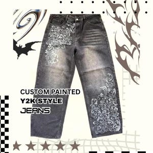 Y2k Bleached Jeans - Etsy