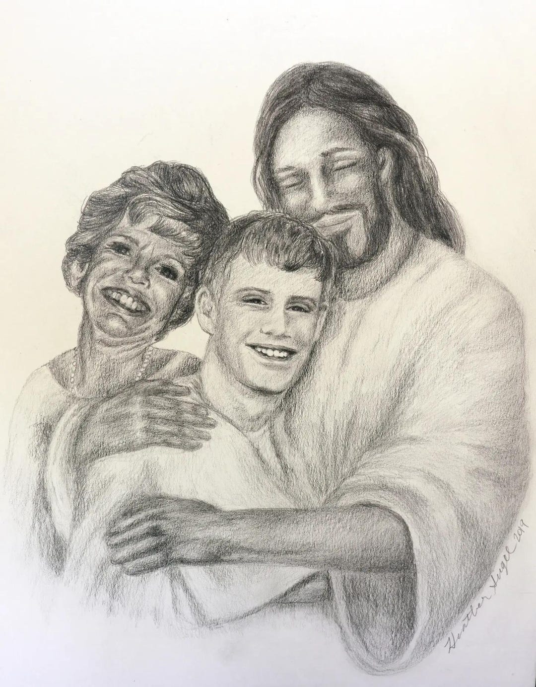 Sympathy Gift - Custom Drawing W/ Jesus - Etsy