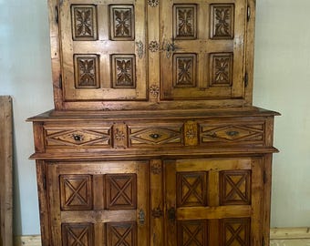 Antique Spanish Style Carved Cabinet