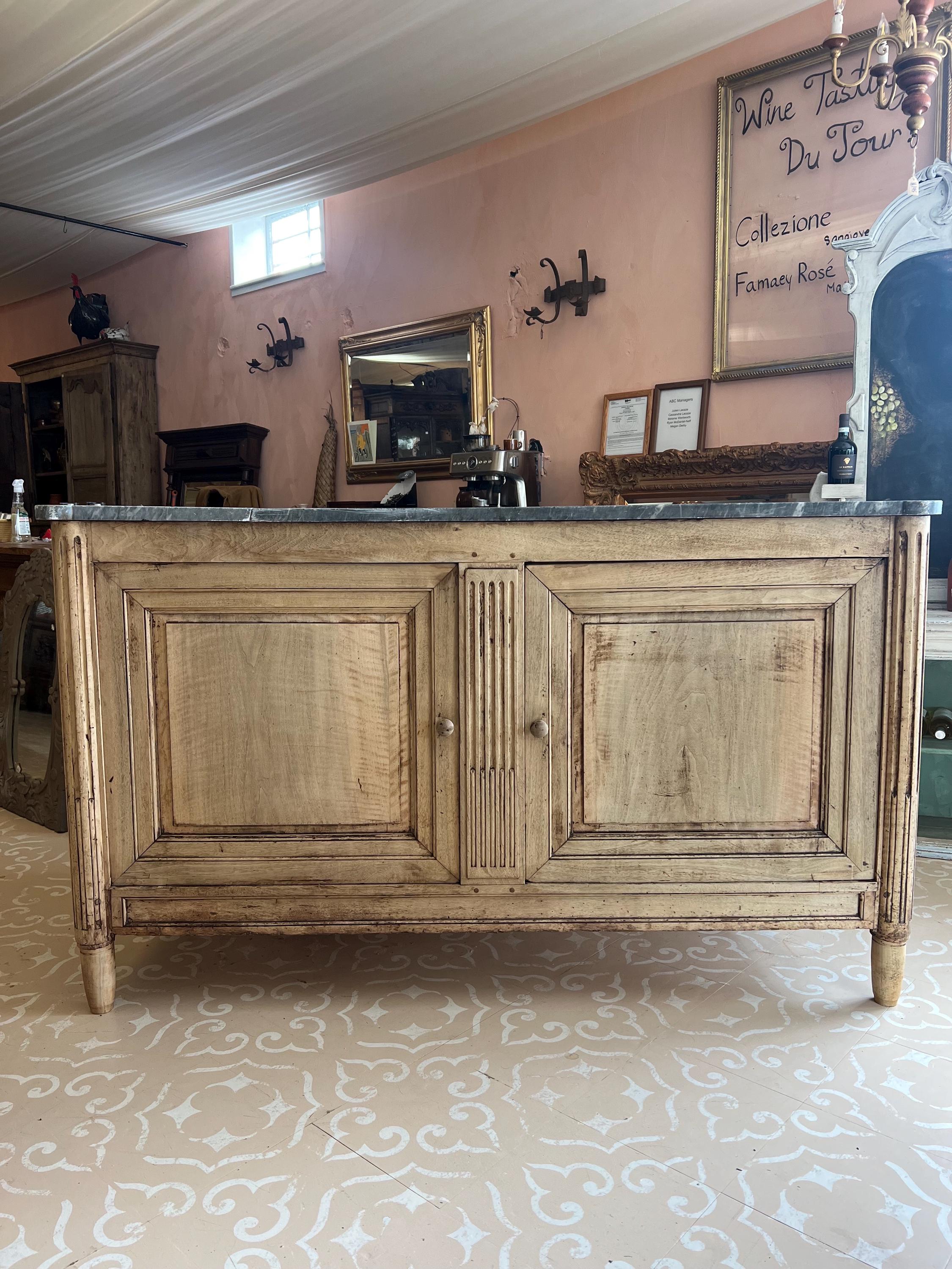 Louis Philippe Gray Marble Sideboard