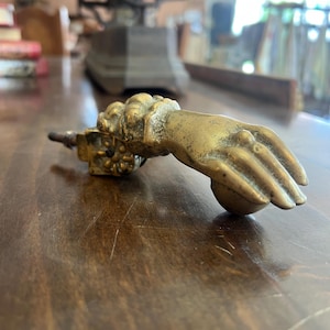Antique Brass Main De Fatima Door Knocker – Victorian Style Cast Brass Hardware