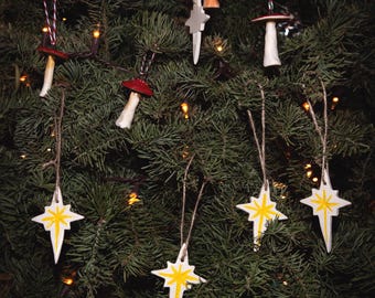 Ceramic star ornament/ / Handmade Christmas ornament